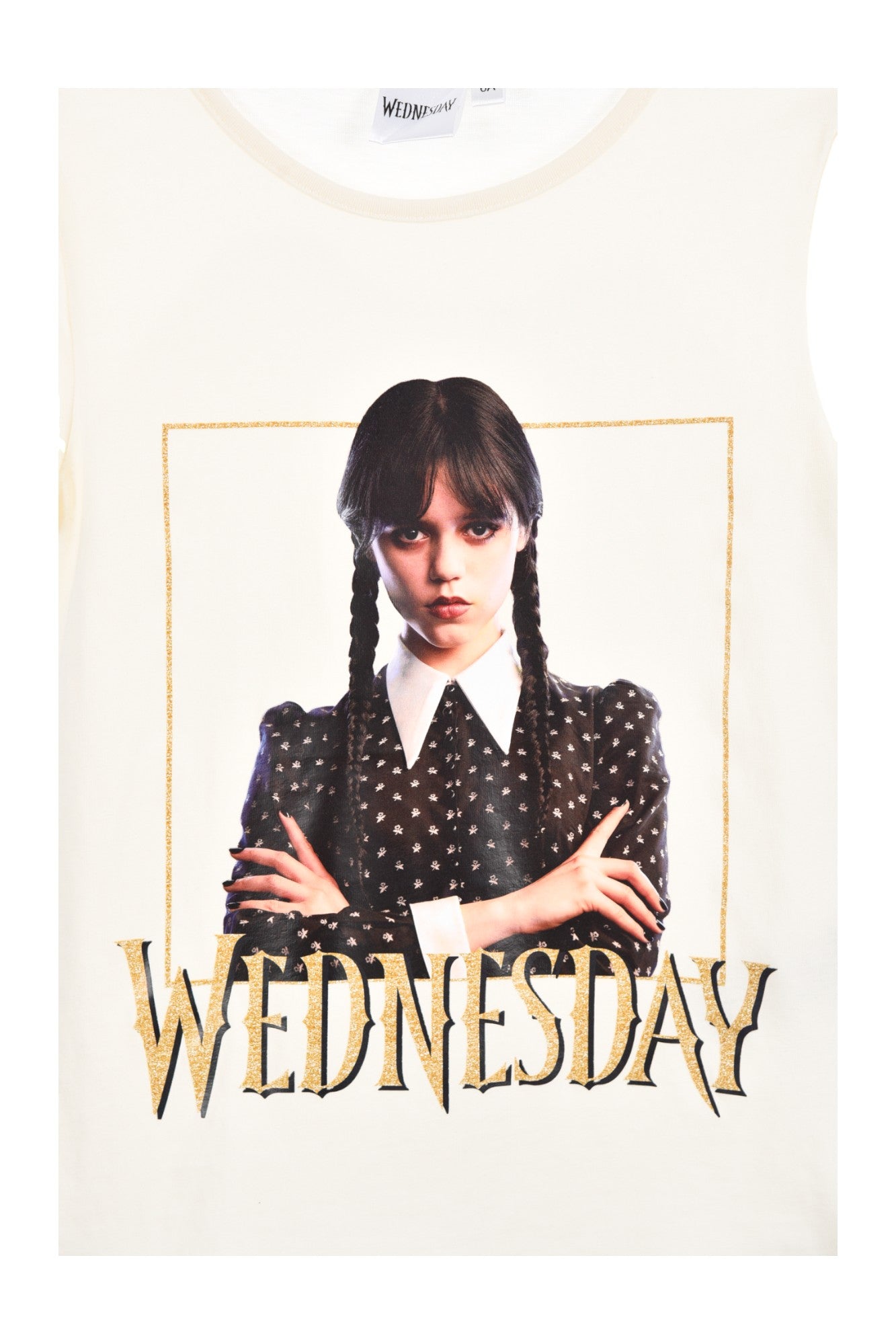 Wednesday T-Shirt für Mädchen mit Glitzer Gr. 116 - 152 cm