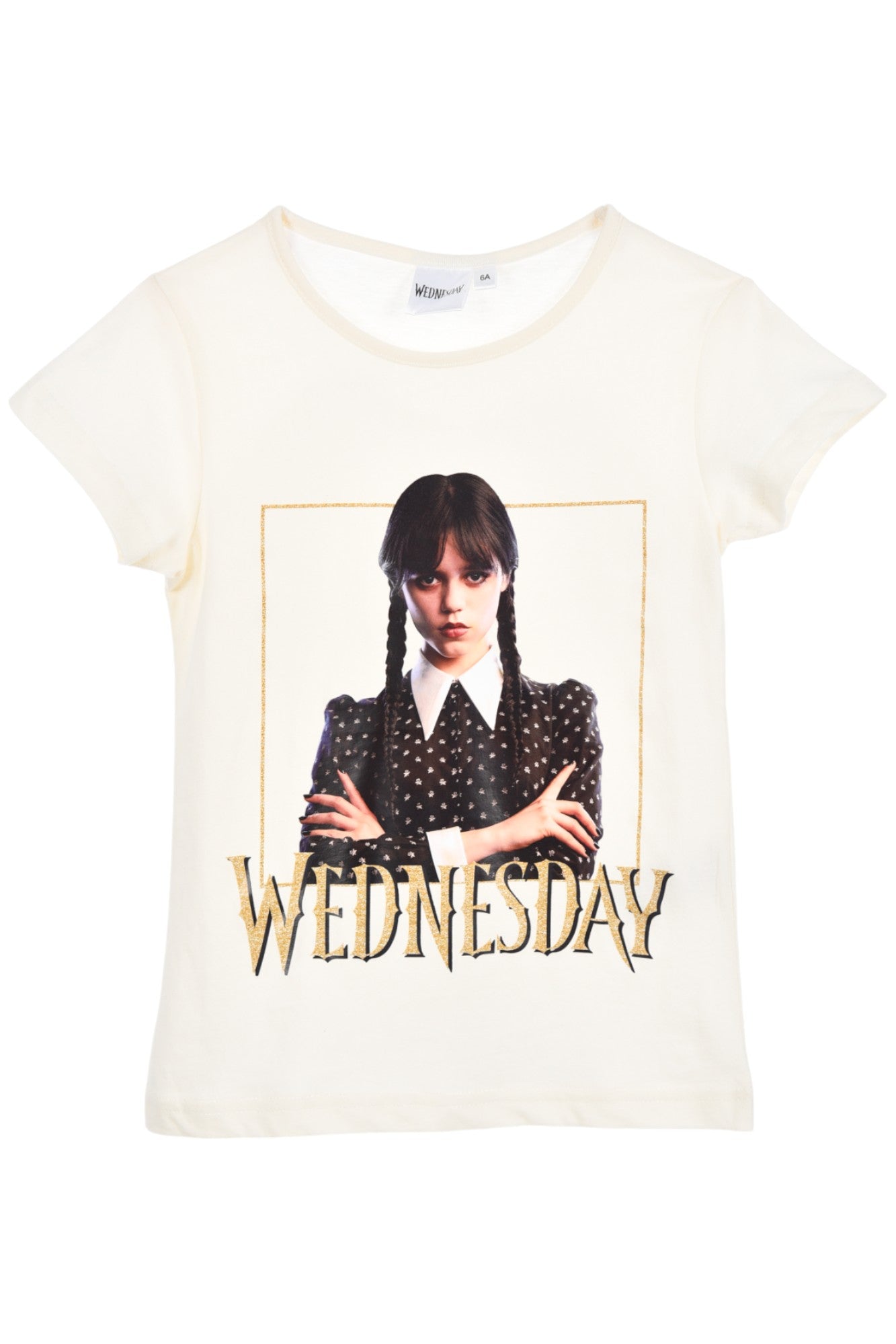 Wednesday T-Shirt für Mädchen mit Glitzer Gr. 116 - 152 cm