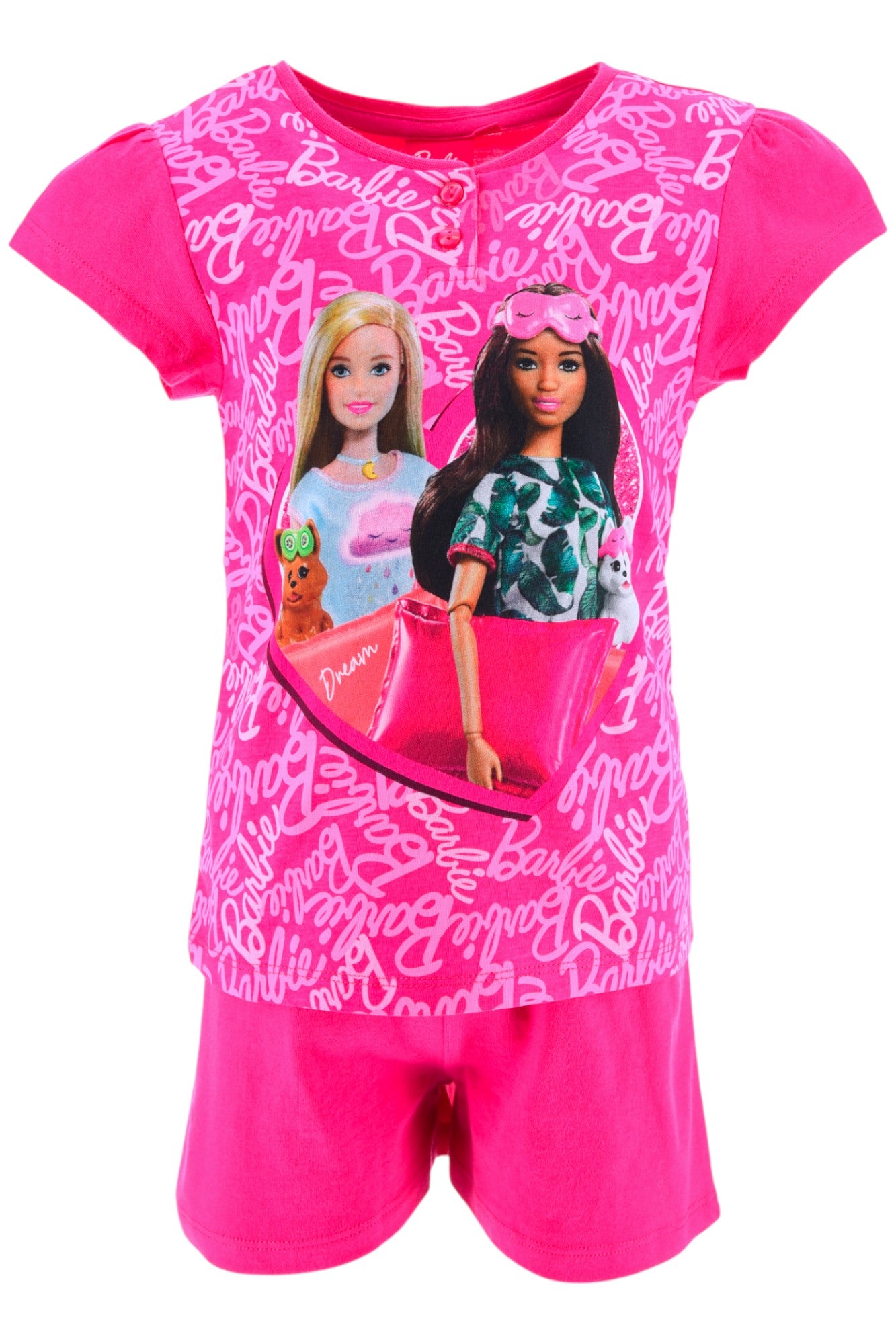 Barbie Schlafanzug kurz - Shorty für Mädchen Gr. 98 - 128 cm