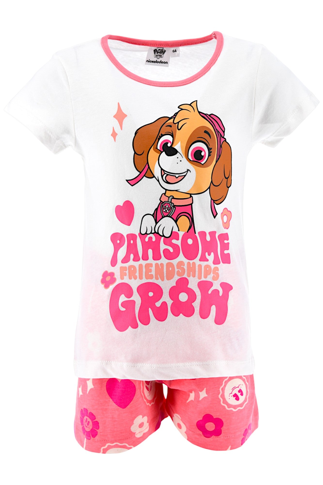 Paw Patrol Skye Schlafanzug kurz - Shorty für Mädchen Gr. 98 - 116 cm