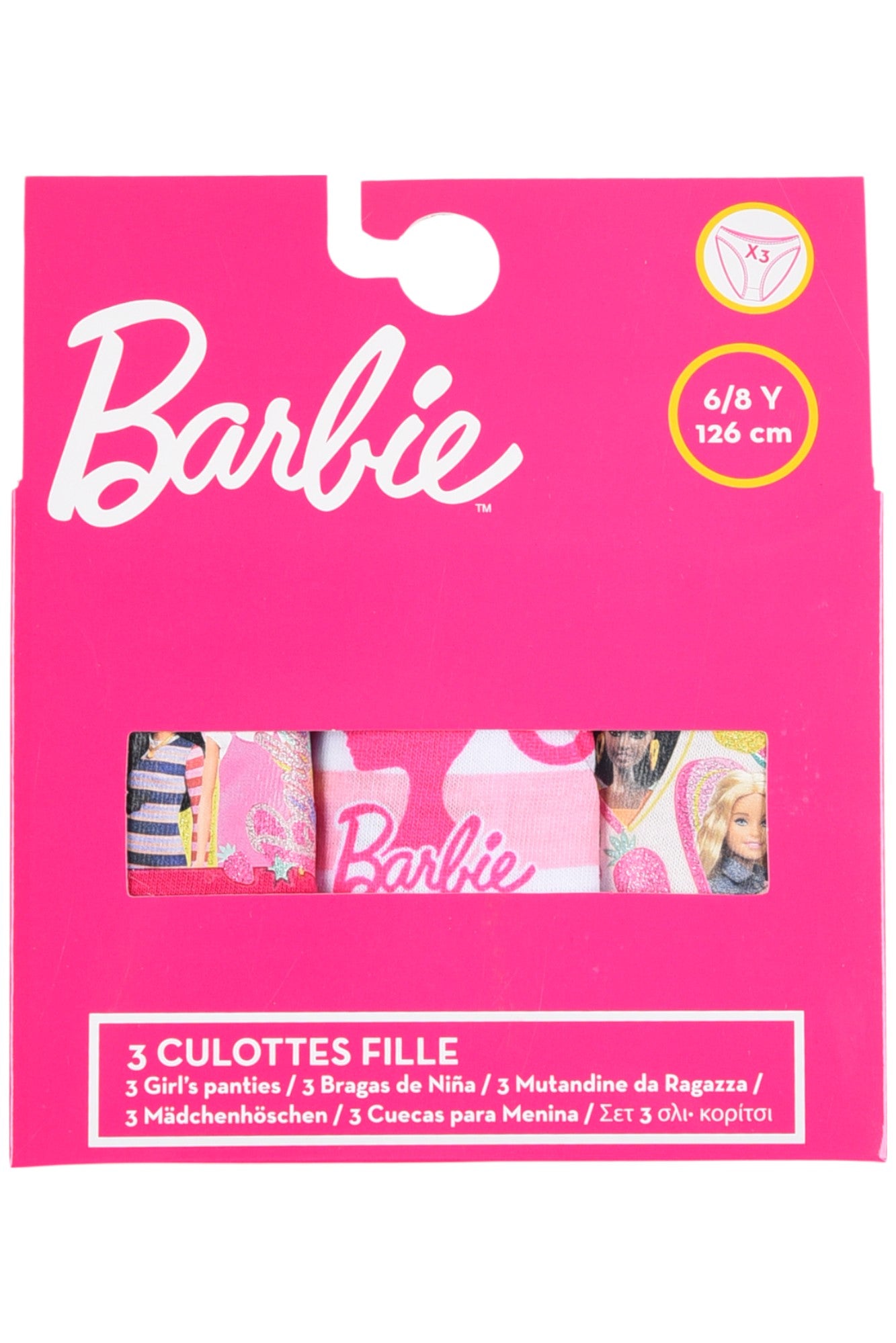 Barbie Slip 3-er Pack für Mädchen Gr. 104 -140 cm