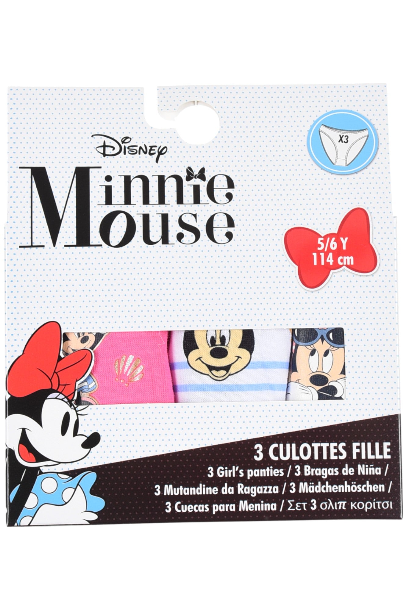 Disney Minnie Mouse Slip 3-er Pack für Mädchen Gr. 98 -128 cm