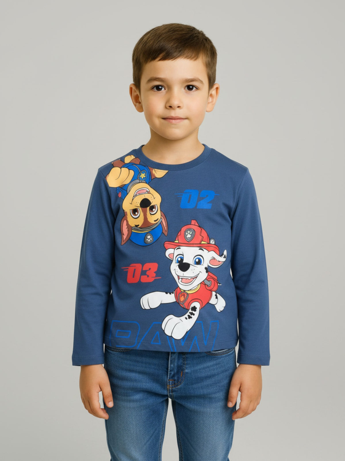 PAW Patrol Jungen Langarmshirt mit Chase & Marshall Print