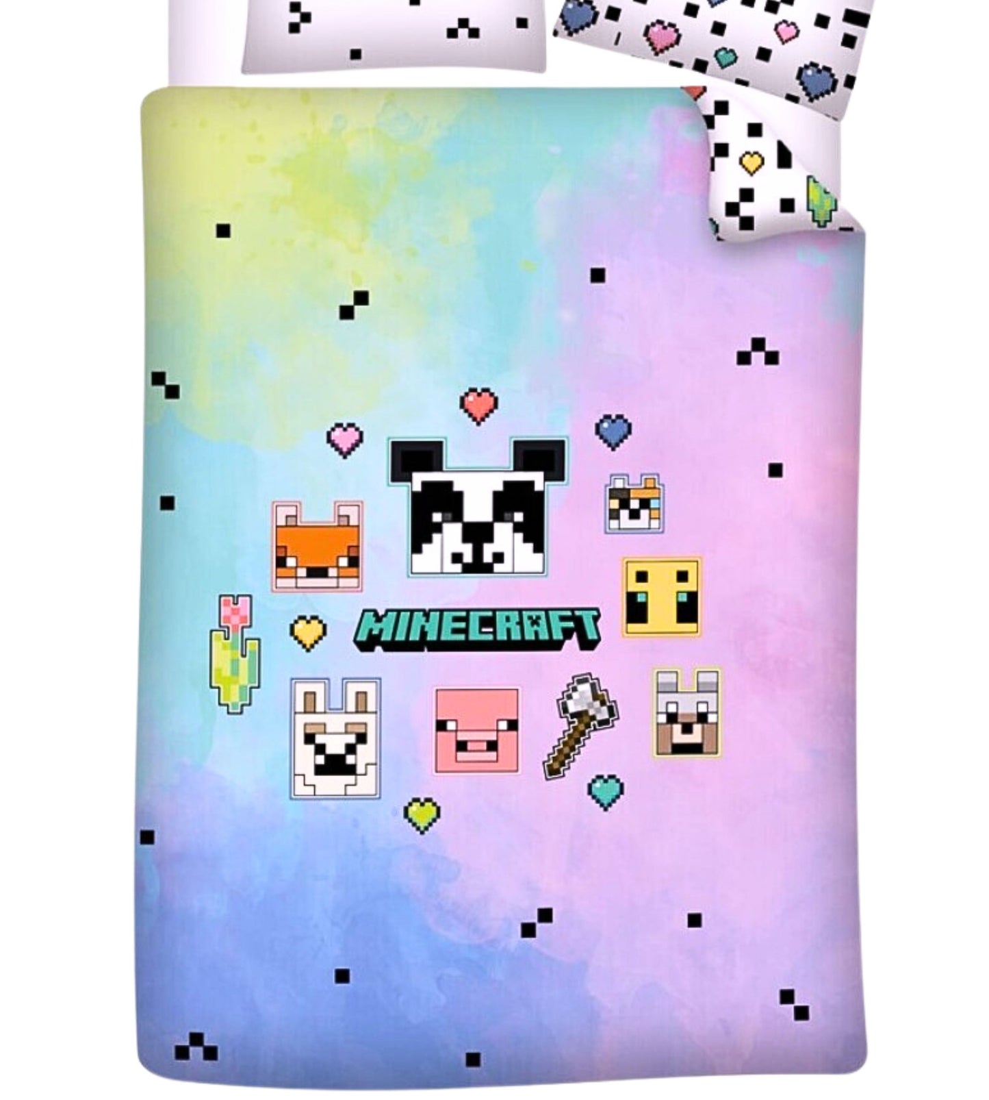 Minecraft Bettwäsche Set 2-tlg. 135-140 x 200 cm für Mädchen
