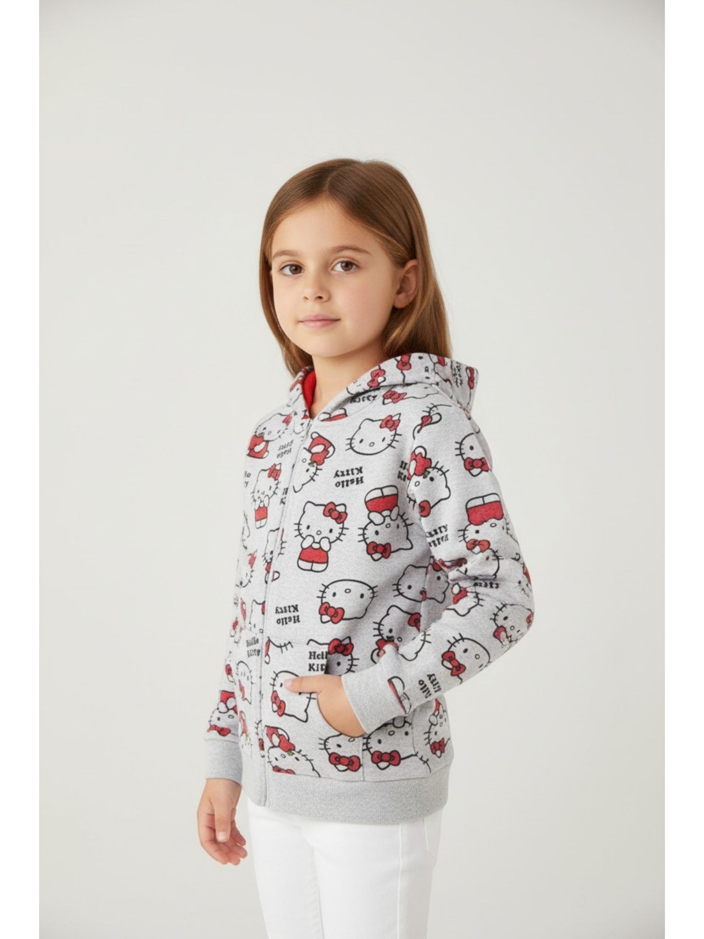 Hello Kitty Sweatjacke für Kinder Gr. 116 - 158 cm