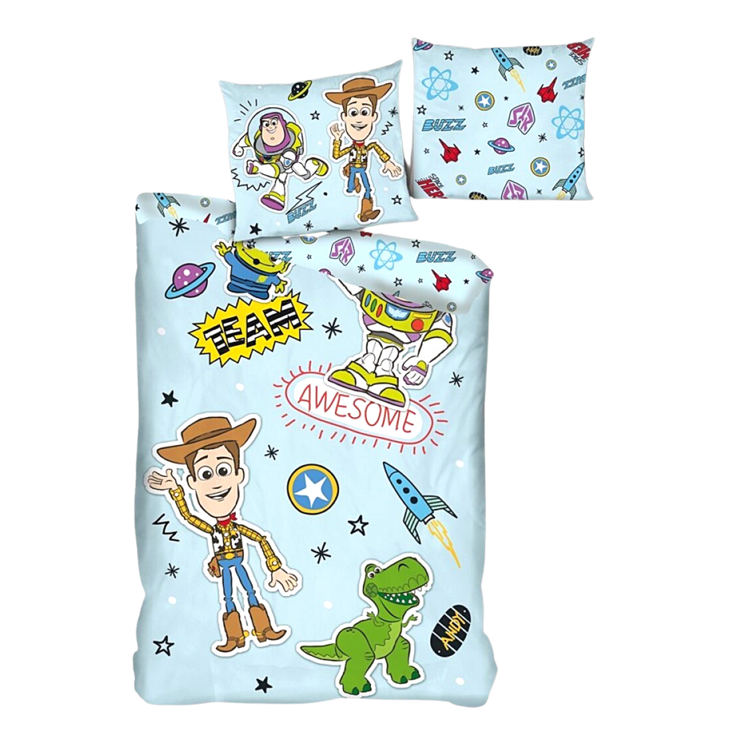 Toy Story Kinderbettwäsche Set 2-tlg. AWESOME TEAM 135-140x200 cm