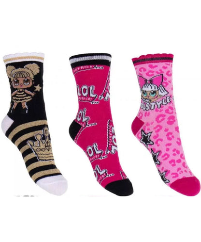 L.O.L. Surprise Kindersocken 3er - Pack Gr. 23-30
