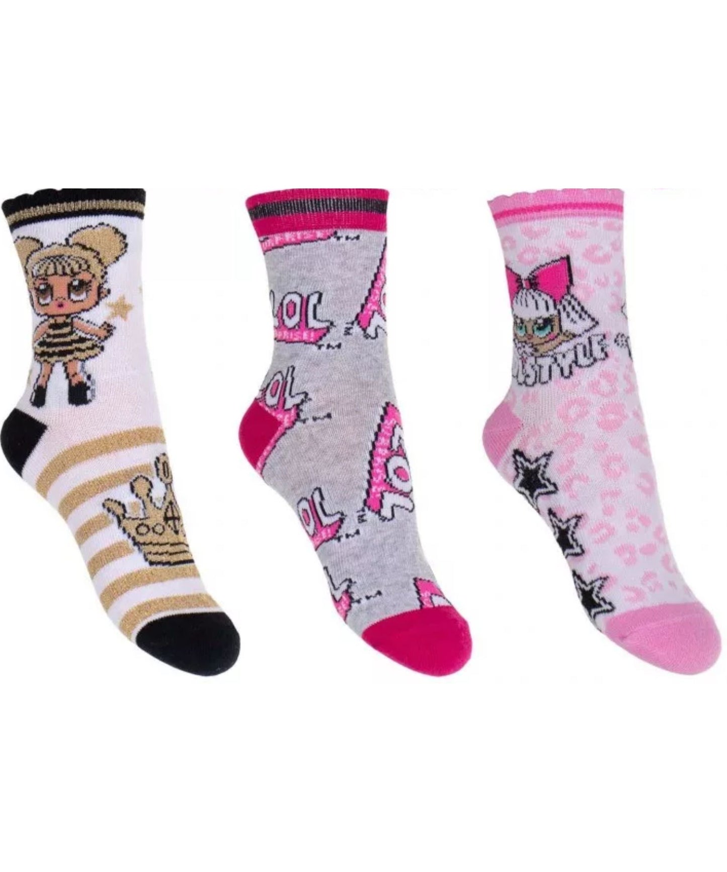 L.O.L. Surprise Kindersocken 3er - Pack Gr. 23-26