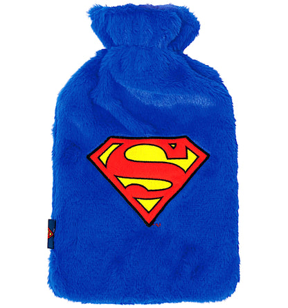 Superman Wärmflasche 1,5 Liter mit weichem Plüschbezug