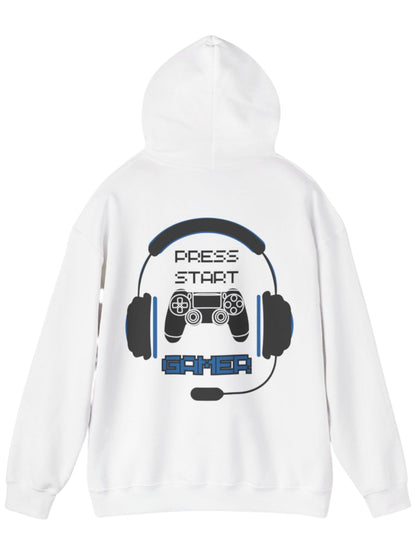 Gamer Headset Hoodie - "Press Start" Controller & Name Graphic