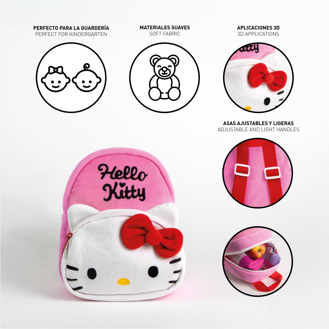 Hello Kitty Kinderrucksack 3D Plüsch 18x12x22 cm