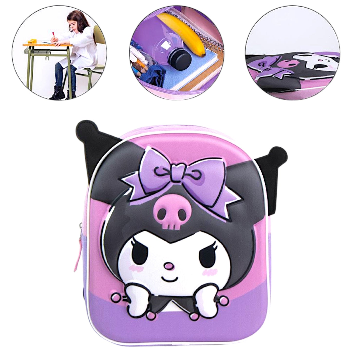 Hello Kitty Kuromi 3D Kinder-Rucksack 27x22x10 cm