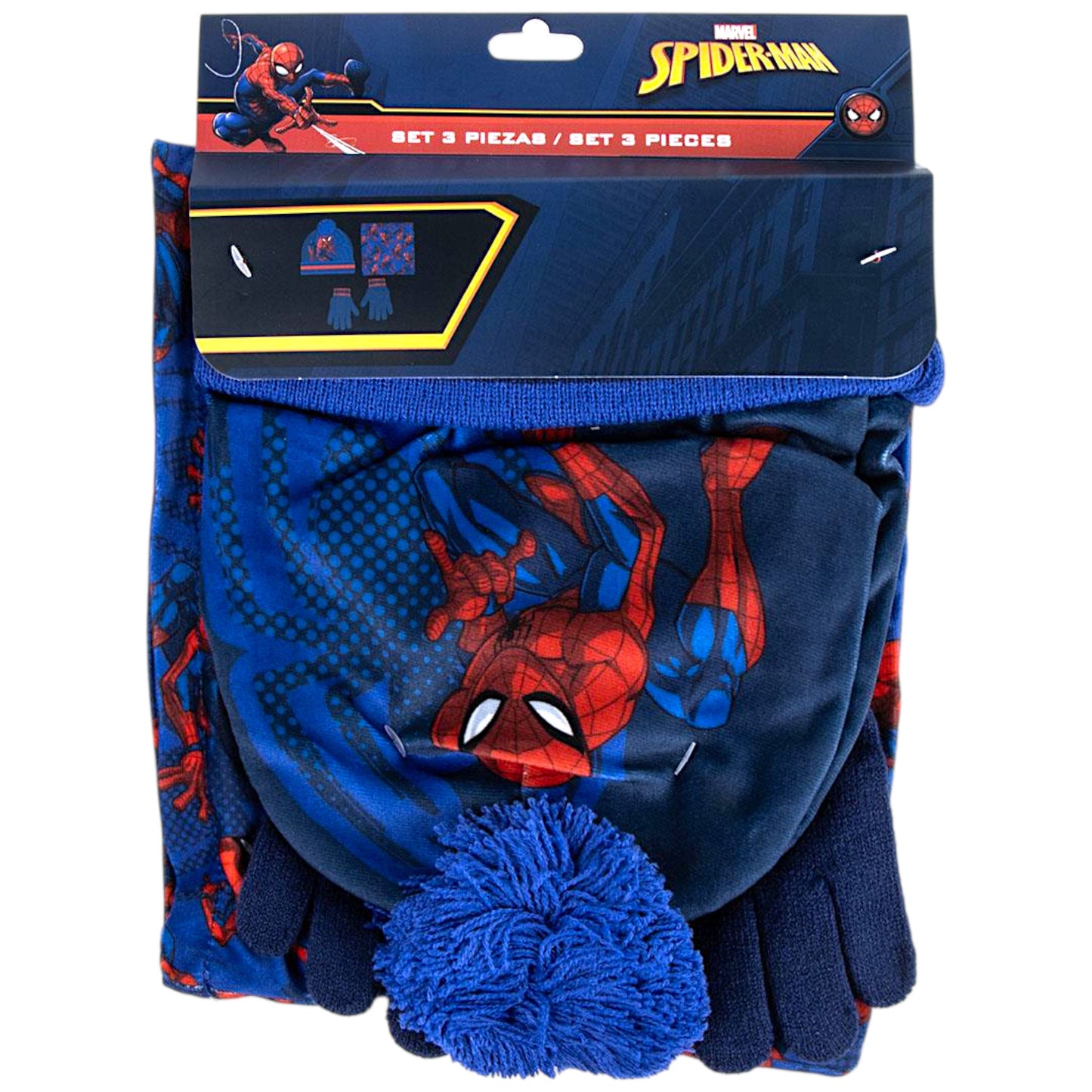 Spider-Man Winter Mütze Set 3-teilig für Jungen