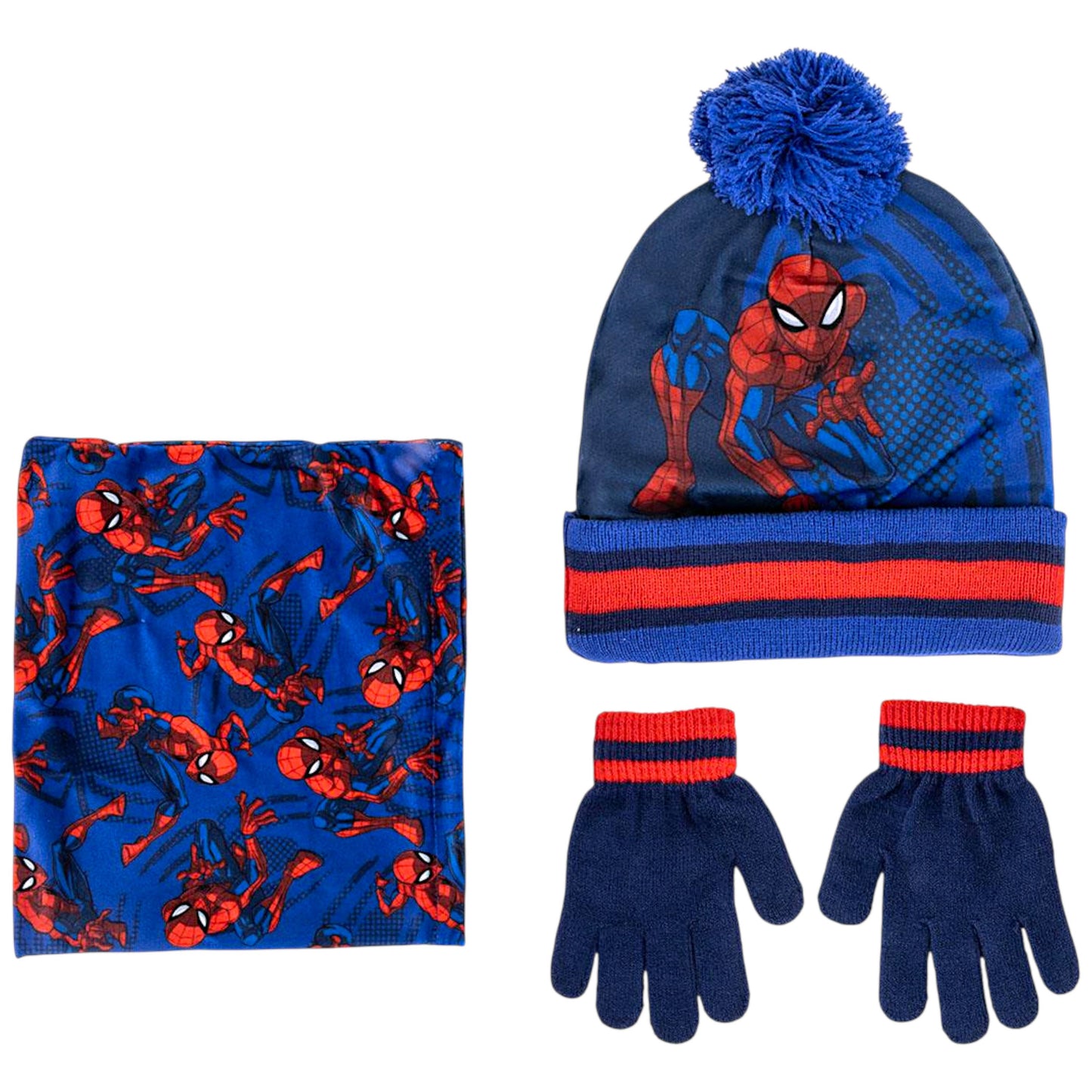 Spider-Man Winter Mütze Set 3-teilig für Jungen
