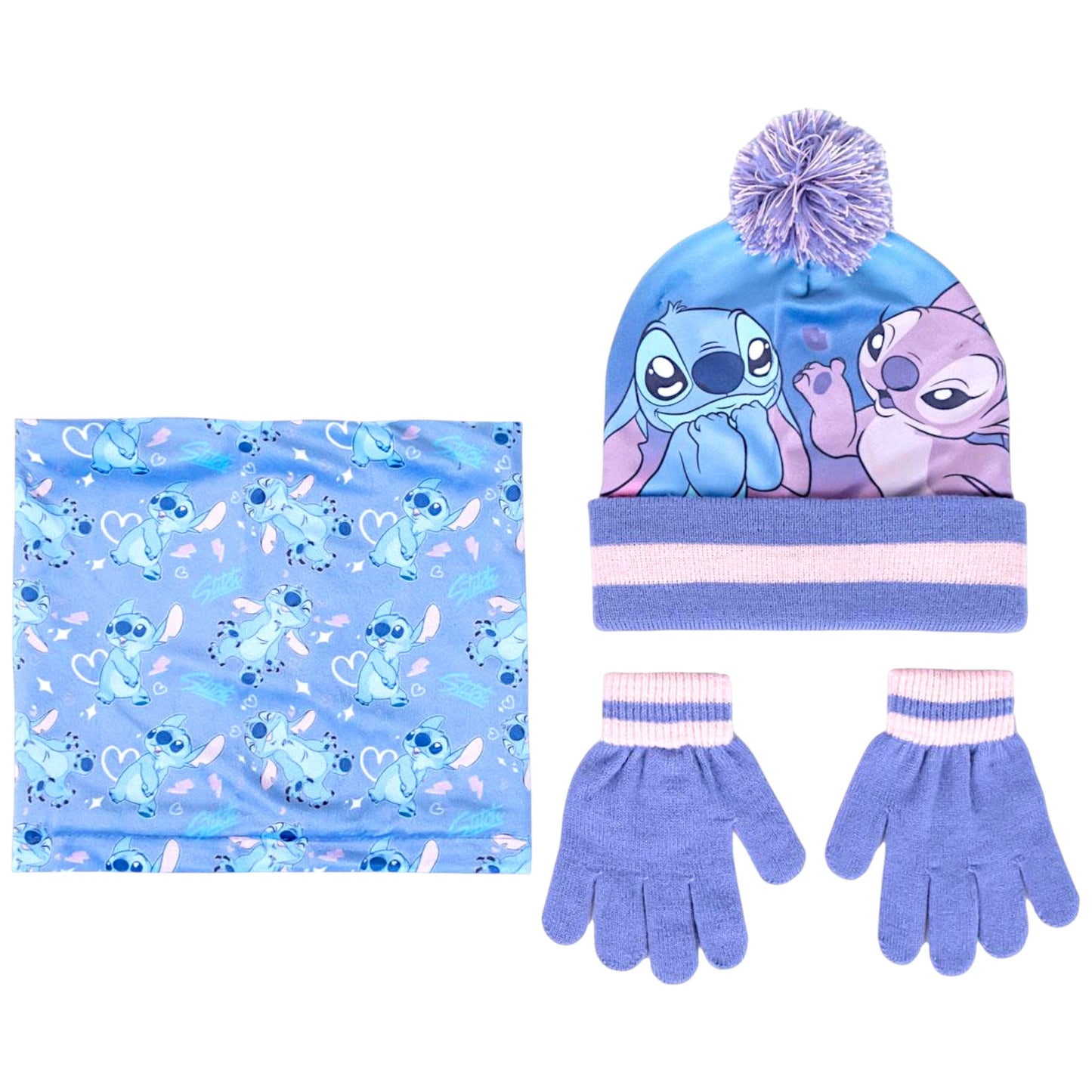 Stitch Winter Mütze Set 3-teilig für Mädchen
