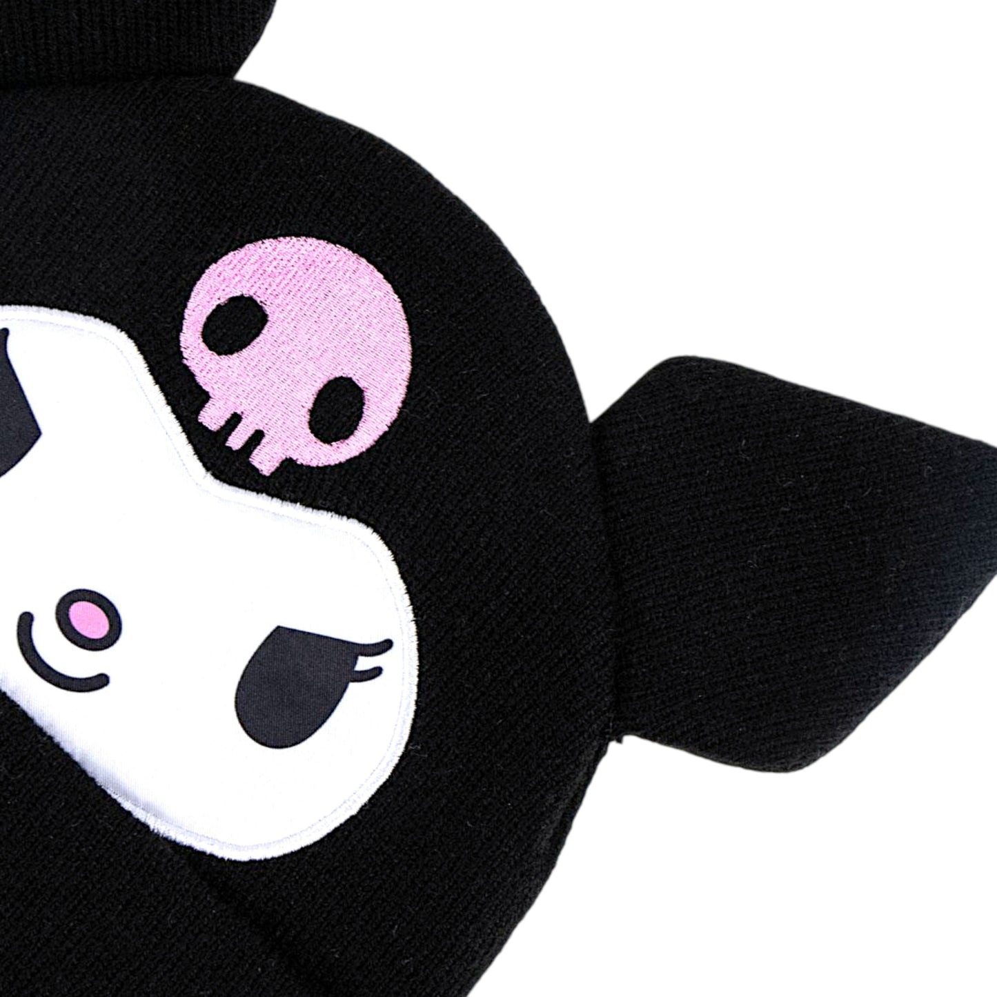 Strickmütze Kuromi mit 3D-Ohren & Frontmotiv