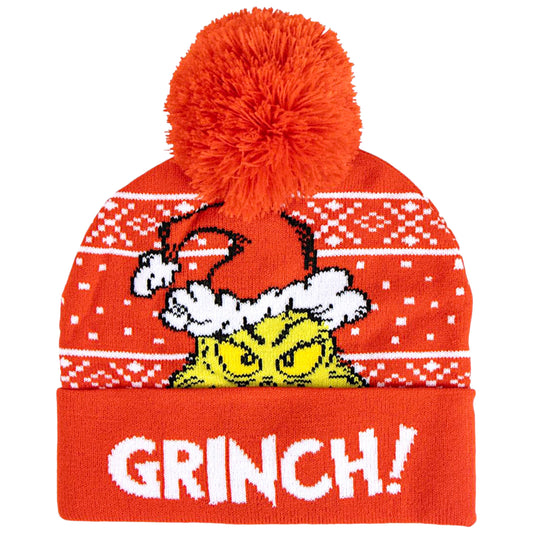 Strickmütze der Grinch mit Weihnachtsmotiv Einheitsgröße