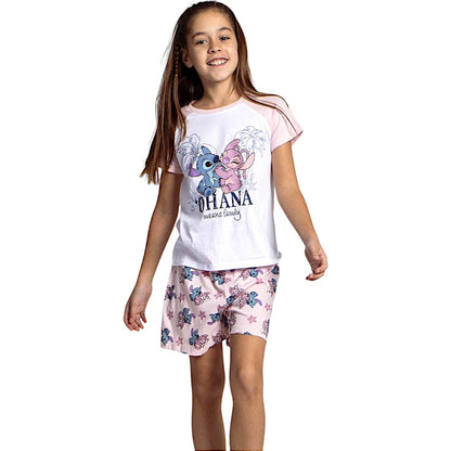 Schlafanzug kurz Lilo & Stitch für Mädchen Gr. 128-164 cm