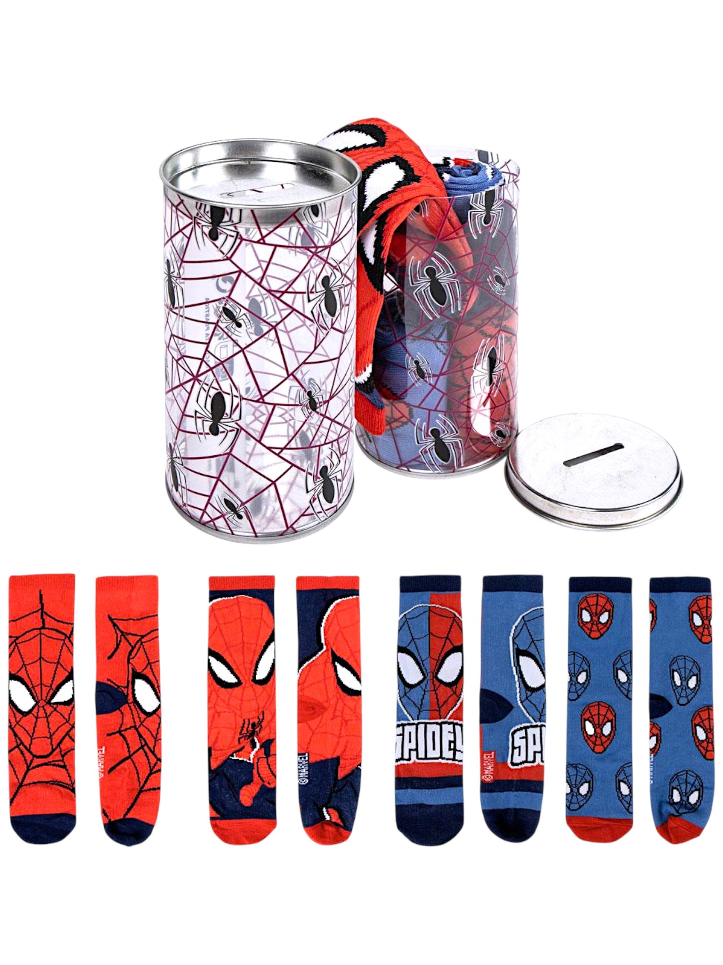 Spider-Man 4er - Pack Socken in Spardose Gr. 23-34