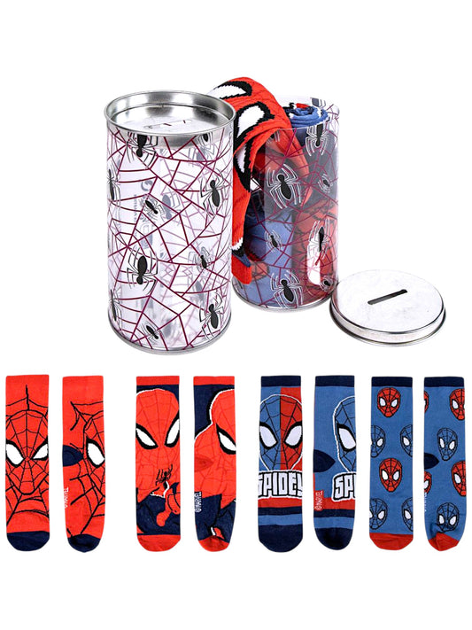 Spider-Man 4er - Pack Socken in Spardose Gr. 23-34