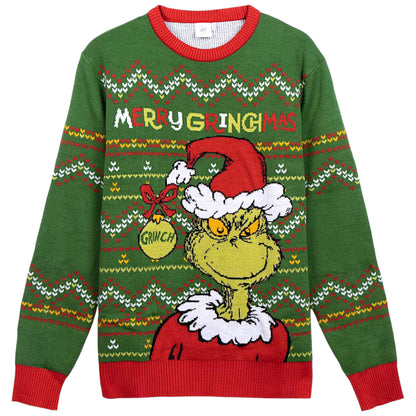 Der Grinch Strickpullover - Weihnachtspullover Gr. XS-XXL