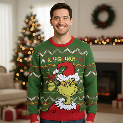 Der Grinch Strickpullover - Weihnachtspullover Gr. XS-XXL