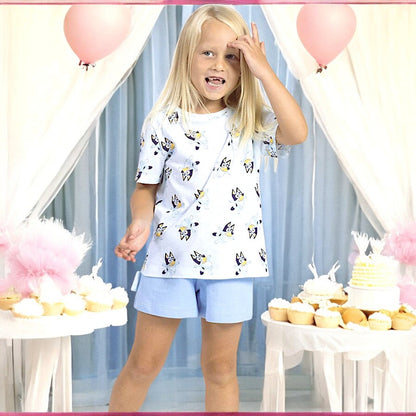 Bluey Set T-Shirt & Shorts für Mädchen Gr. 92 - 116 cm