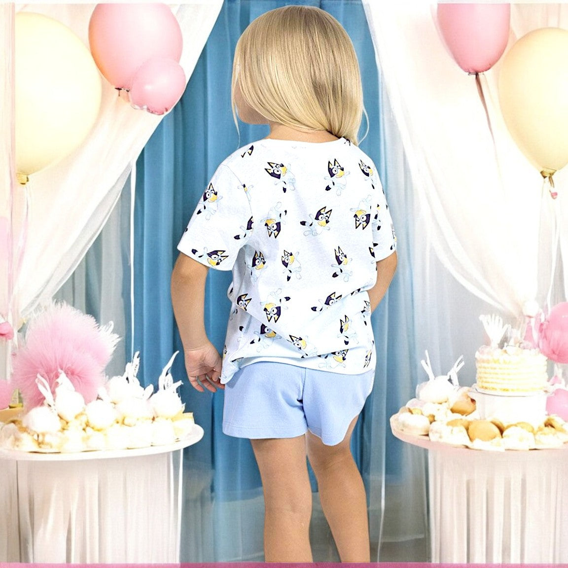 Bluey Set T-Shirt & Shorts für Mädchen Gr. 92 - 116 cm