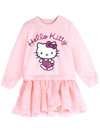 Hello Kitty Sweatkleid mit Tüllrock Gr. 104 - 140 cm