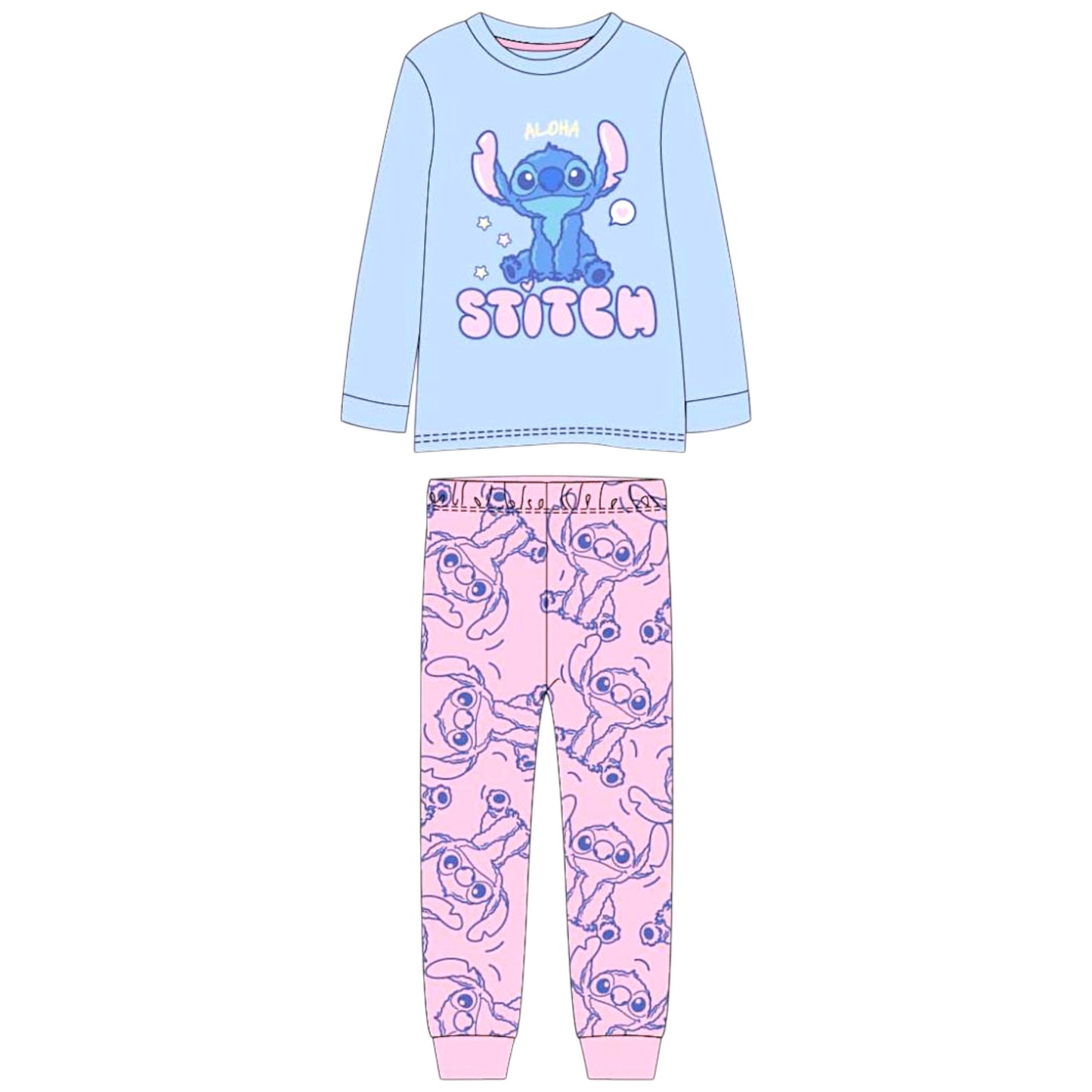 Disney Stitch Schlafanzug für Mädchen Gr. 116 - 158 cm