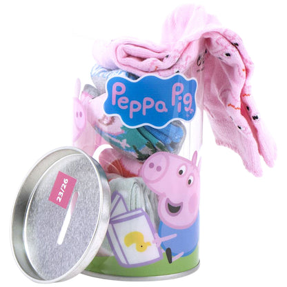 Peppa Pig 4er - Pack Socken in Spardose Gr. 23-30
