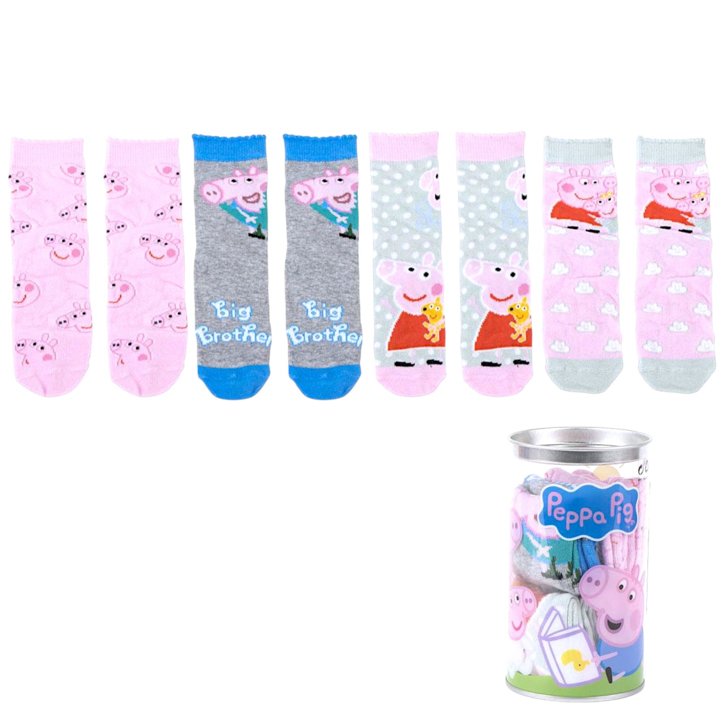 Peppa Pig 4er - Pack Socken in Spardose Gr. 23-30