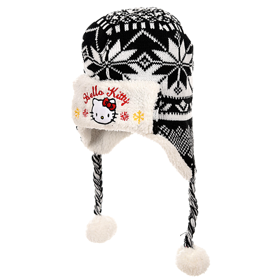 Hello Kitty Set Mütze & Handschuhe im peruanischen Stil