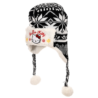 Hello Kitty Set Mütze & Handschuhe im peruanischen Stil
