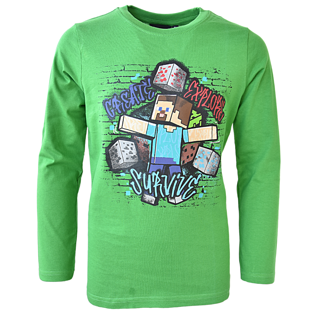 Minecraft Langarmshirt mit Steve
