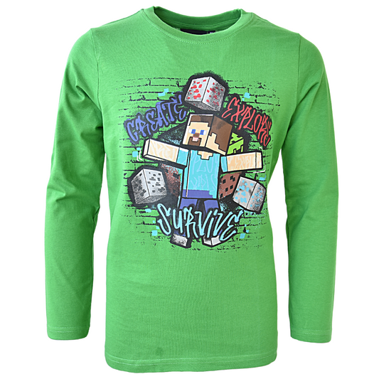 Minecraft Langarmshirt mit Steve