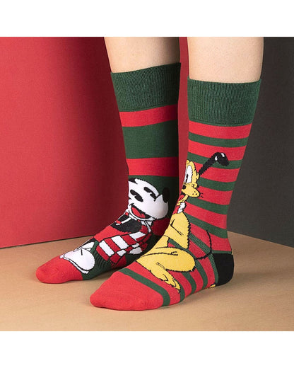 Weihnachtssocken Mickey Mouse 3er - Pack im Geschenkkarton Gr. 40-46