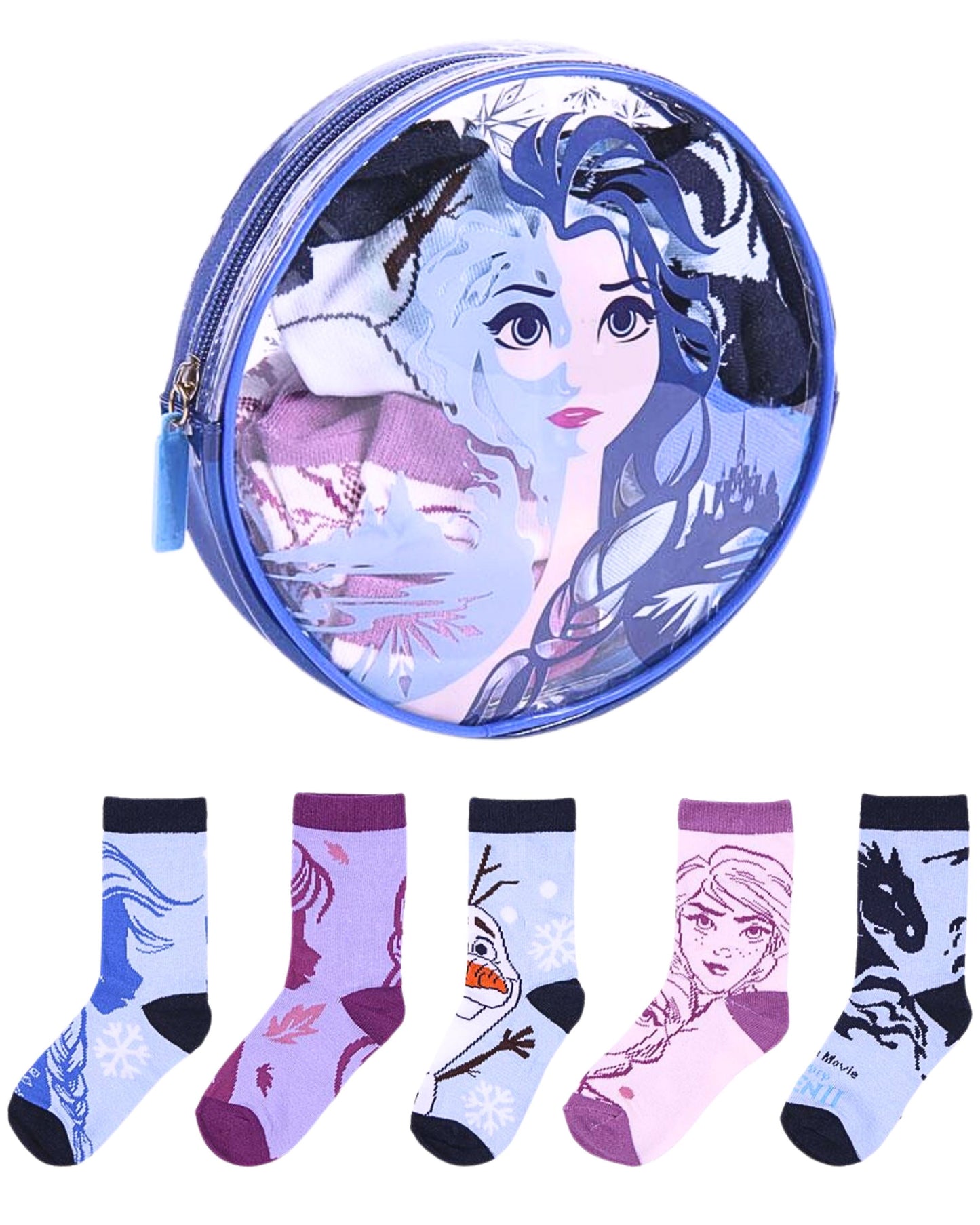 Frozen 5er - Pack Socken im Kulturbeutel Gr. 19-30