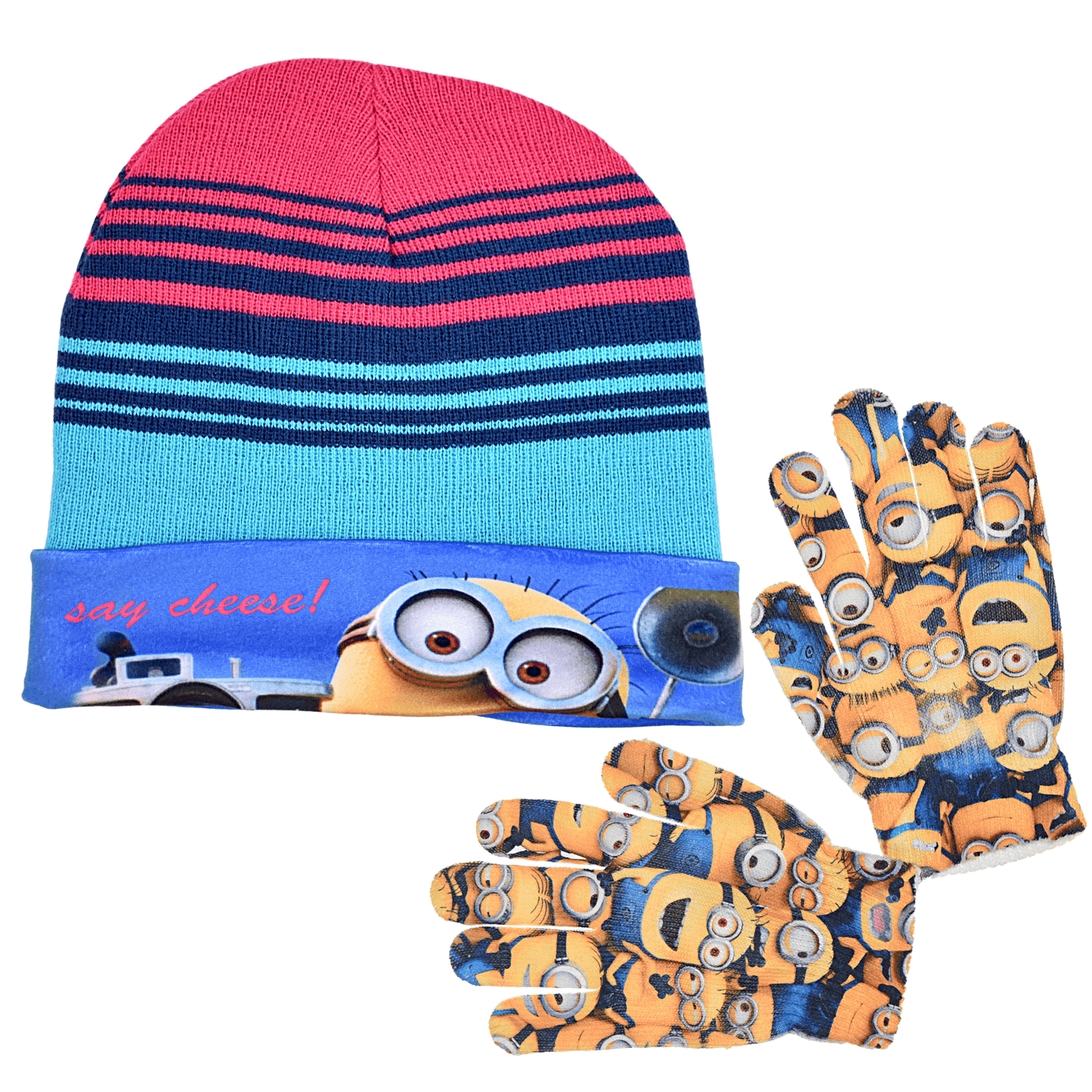Minions Set Mütze & Handschuhe für Mädchen
