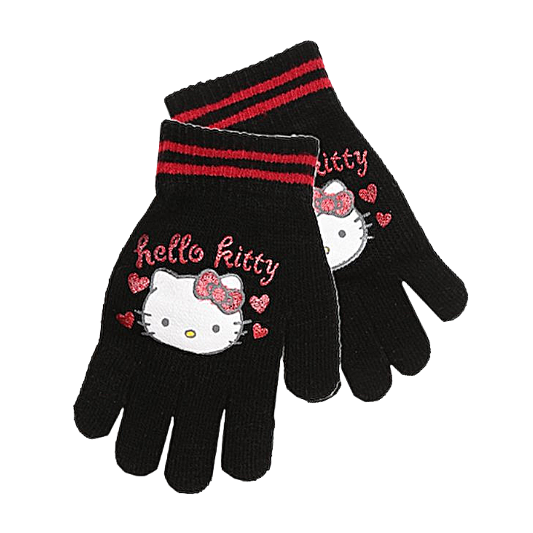 Hello Kitty Set Mütze & Handschuhe im peruanischen Stil
