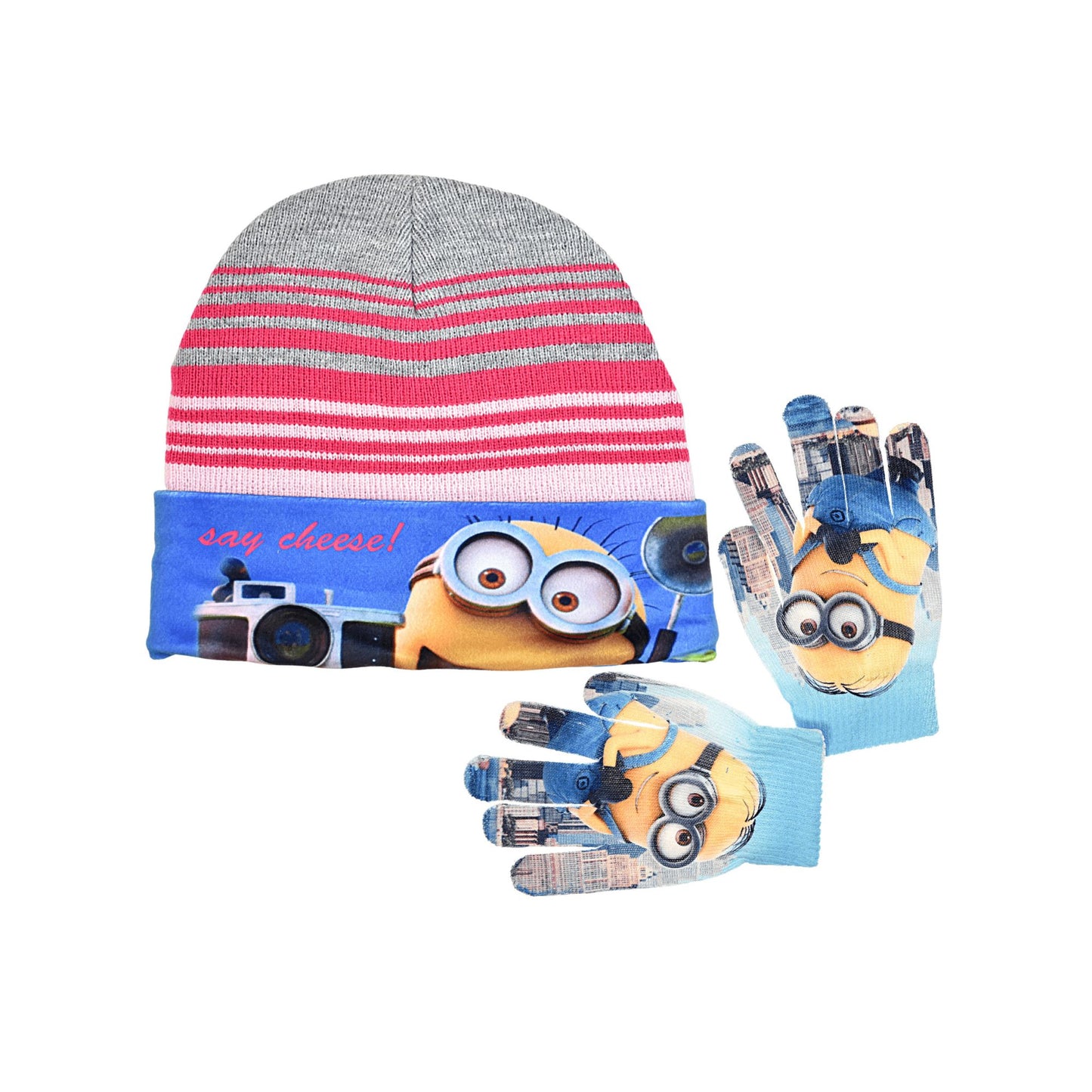 Minions Set Mütze & Handschuhe für Mädchen