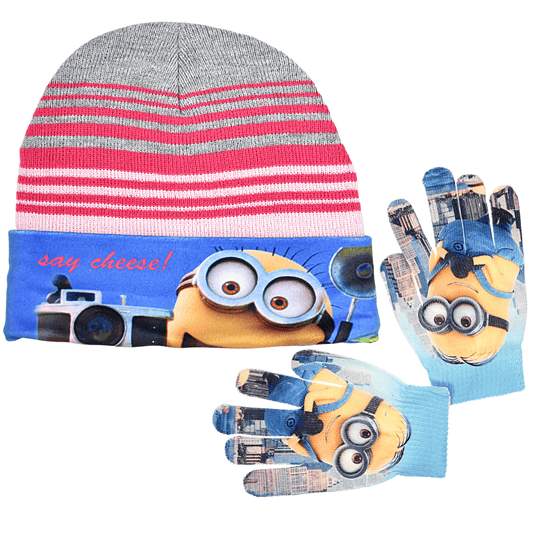 Minions Set Mütze & Handschuhe für Mädchen