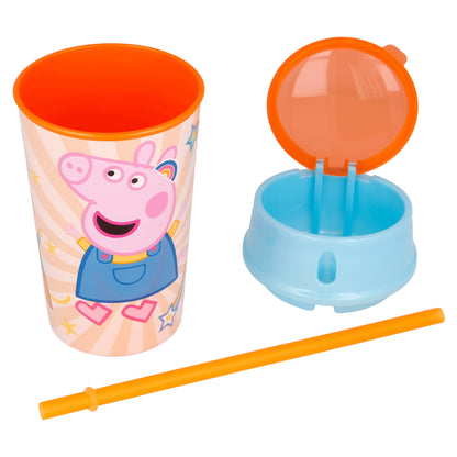 Peppa Pig 2 in 1 Trinkbecher 400 ml mit integriertem Snackfach