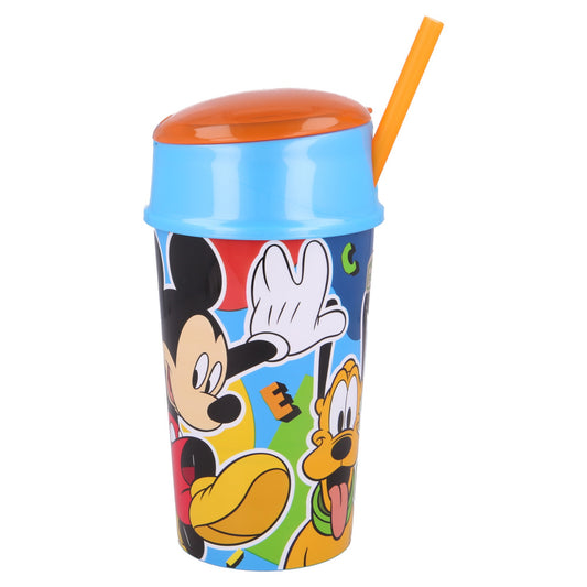 Mickey Mouse 2 in 1 Trinkbecher 400 ml mit integriertem Snackfach