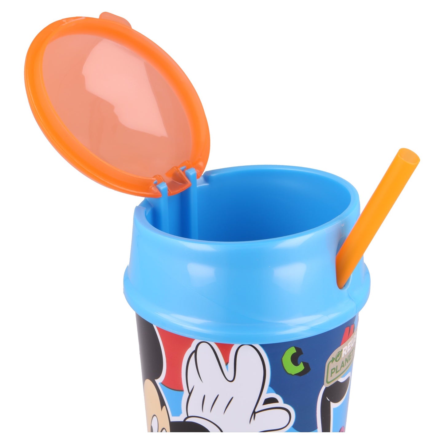 Mickey Mouse 2 in 1 Trinkbecher 400 ml mit integriertem Snackfach