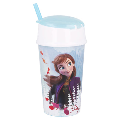 Disney Frozen 2 in 1 Trinkbecher 400 ml mit integriertem Snackfach