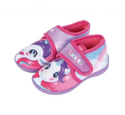 Einhorn Hausschuhe mit Klettverschluss