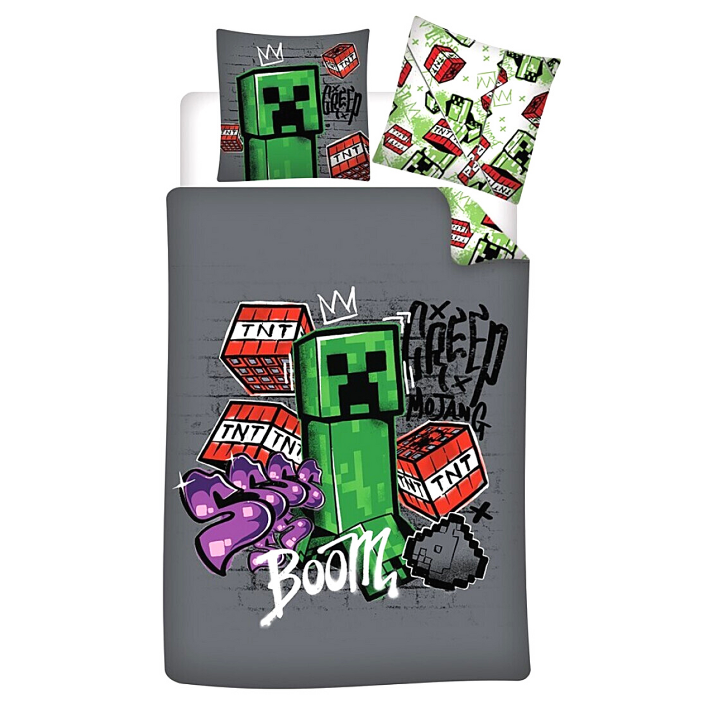 Minecraft Creeper Bettwäsche Set 2-tlg. 135-140x 200 cm