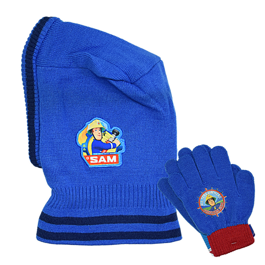 Feuerwehrmann Sam Set Schlupfmütze & Handschuhe