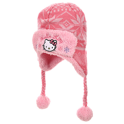 Hello Kitty Set Mütze & Handschuhe im peruanischen Stil